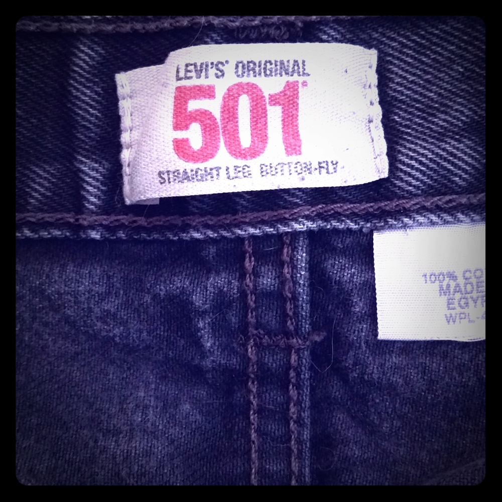 LAST CALL Men's 501 reg FIT black jeans 38x32